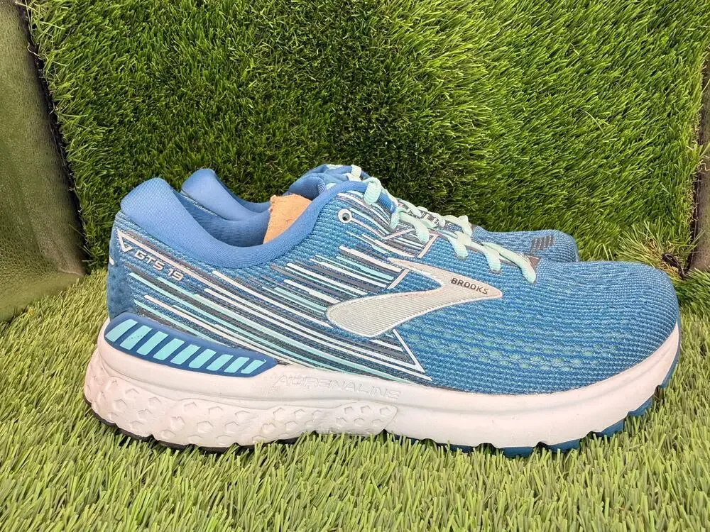 Brooks Adrenaline GTS 19 1202841B417 Athletic Sneaker Women's 9.5B Blue Mesh Gym